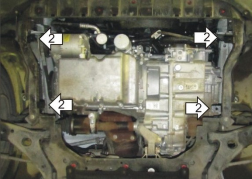 Защита картера двигателя и КПП Ford Kuga II 2011-2017 Внедорожник 5 дв. V-1,6; 2,5 4WD, FWD Арт. 50706