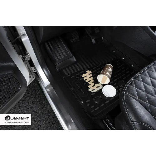 Коврики в салон BMW X6 II (F16) 2014-2019, полиуретан Element, Черный, Арт. CARBMW00001