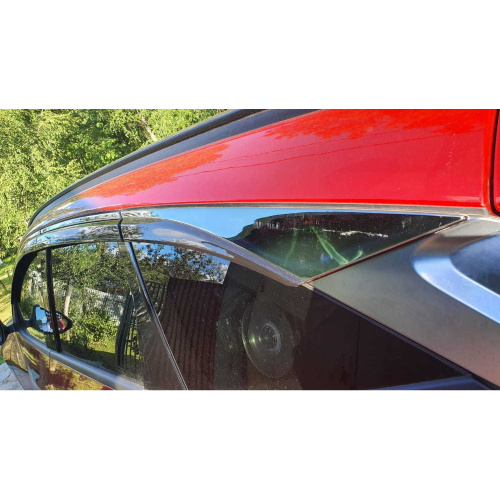 Дефлекторы окон Audi Q3 I (8U) 2011-2014, накладные с хром. молдингом 4 шт Арт. ALV310M