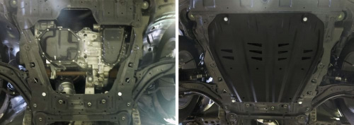 Защита картера двигателя и КПП Nissan Qashqai II (J11) 2013-2019 V - 1.2T; 2.0; сборка РФ Арт. 111.04158.1