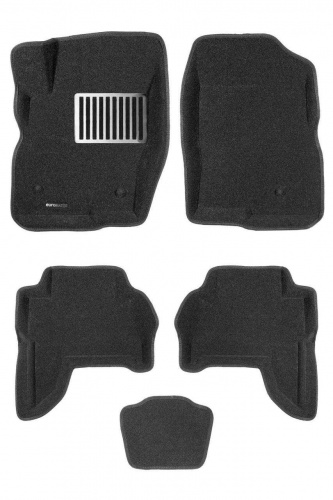 Коврики в салон Nissan Pathfinder III (R51) 2004-2009, 3D ткань Euromat LUX, Черный, Арт. EM3D003710