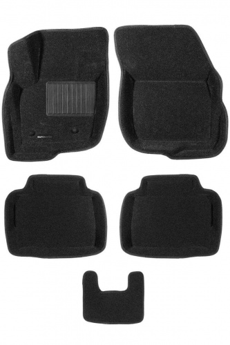 Коврики в салон Ford Mondeo V 2012-2019 Седан, 3D ткань Euromat Business, Черный, Арт. EMC3D-002216