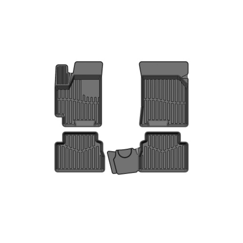 Коврики в салон Chevrolet Aveo I (T200) 2006-2012 FL Седан, резина 3D SRTK Premium, Черный, Арт. PR.CH.AV.06G.02X33
