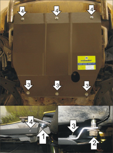 Защита картера двигателя и КПП Honda HR-V I 1998-2001 Внедорожник 5 дв. V-1,6 FWD, 4WD; для а/м 1999-2005; на автомобили с кенгурятником Арт. 00822