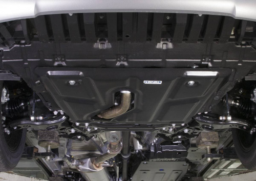 Защита картера двигателя и КПП Toyota RAV4 III (XA30) 2005-2010 V - 2.0; 2.4; с вырезом под глушитель Арт. 111.9506.1