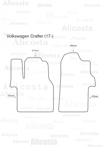 Коврики в салон Volkswagen Crafter II 2016-2022, EVA Alikosta, Черный, Арт. AEVAA1560_1Bk