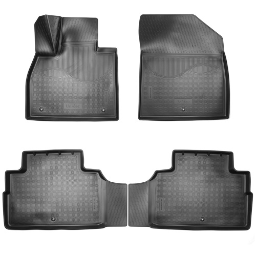 Коврики в салон Hyundai Palisade I 2018-2021, полиуретан 3D Norplast, Черный, комплект на три ряда Арт. NPA11-C31-480