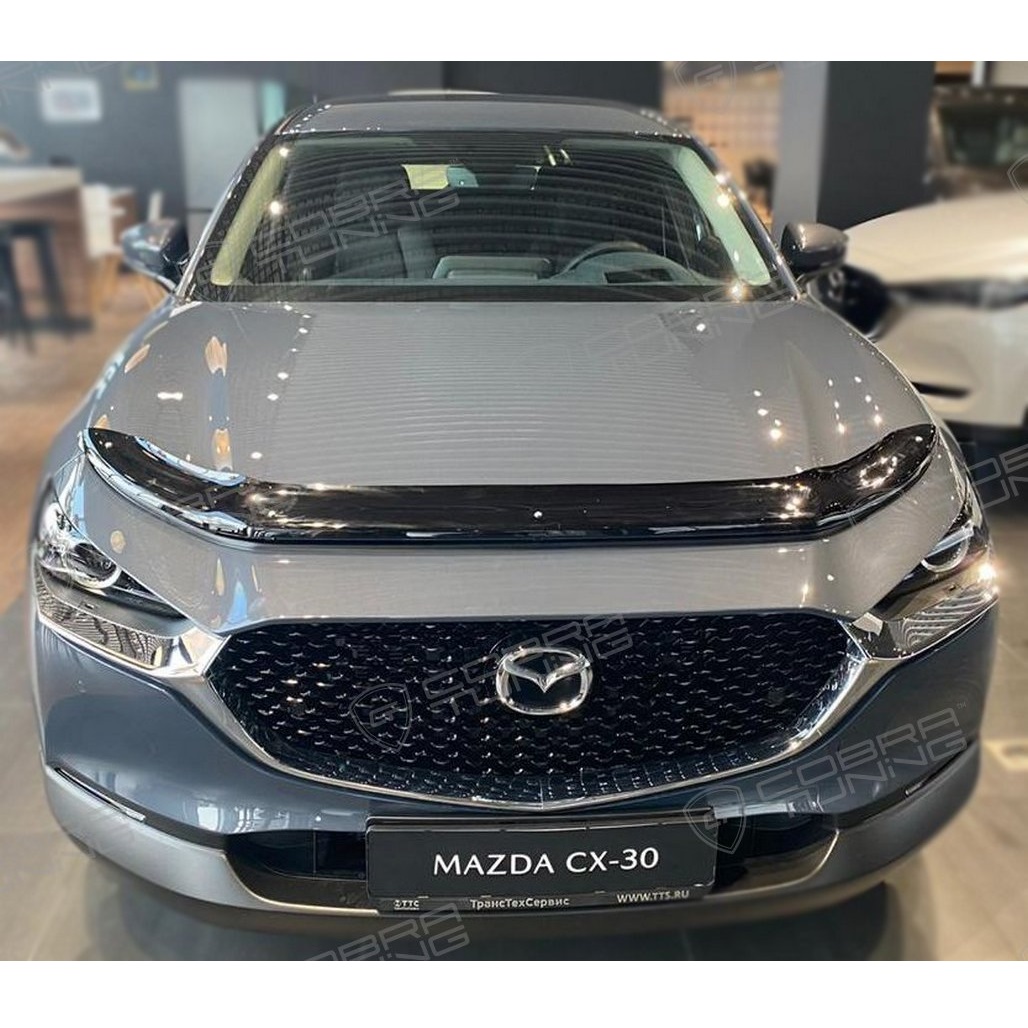 Дефлектор капота Mazda CX-30 2019-, на еврокрепеже  Арт. DK040