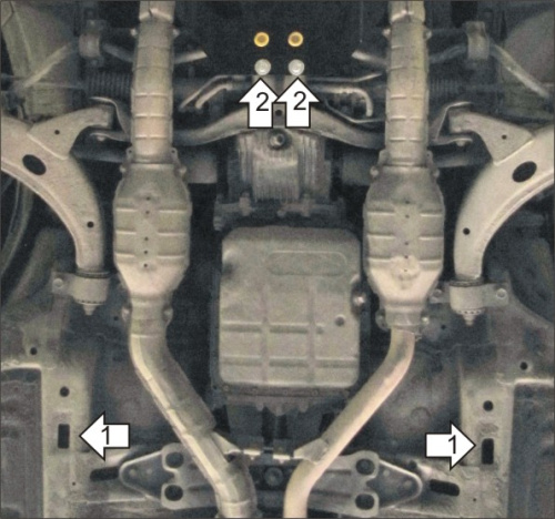 Защита КПП Subaru Outback II (BH) 1998-2004 Универсал V-2,0, 2,5, 3,0 4WD АКПП; для а/м с 2000-2003 Арт. 02228