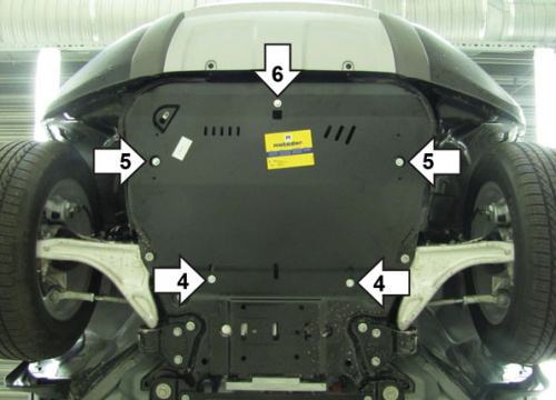 Защита картера двигателя и КПП Range Rover Evoque I (L538) 2011-2015 5 дв. V-2,2D, 2,0 4WD Арт. 13215