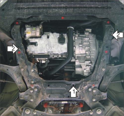 Защита картера двигателя и КПП Ford Mondeo IV 2010-2014 рестайлинг Лифтбек V-2,5 FWD Арт. 00737