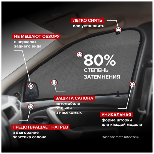 Каркасные шторки Hyundai Genesis (DH) 2013-2016 Седан, на передние двери, 2 шт, Арт. CTH24113(F)