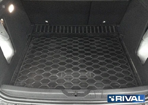 Коврик в багажник Renault Kaptur I 2016-2020 FL1, полиуретан Rival, Черный, 2WD Арт. 14707003