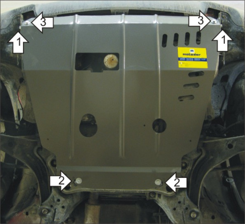 Защита картера двигателя и КПП Ford Escape I 2000-2004 Внедорожник 5 дв. V-2,0, 2,3, 3,0 4WD; для а/м 2001-2007; (Без кенгурятника) Арт. 00738