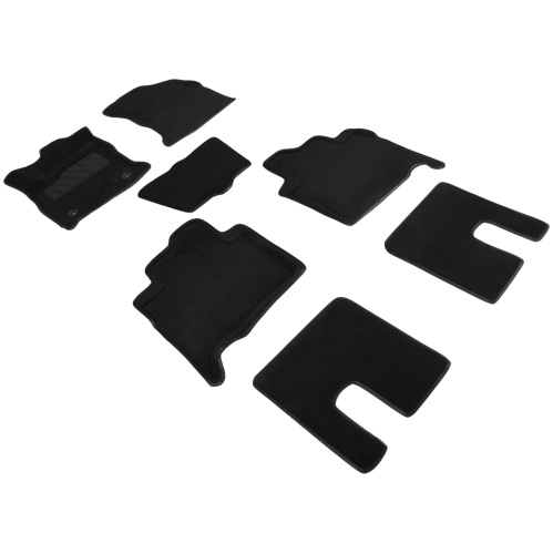 Коврики в салон Toyota Fortuner II 2015-2020 Внедорожник 5 дв., 3D ткань Seintex , Черный, Арт. 89351
