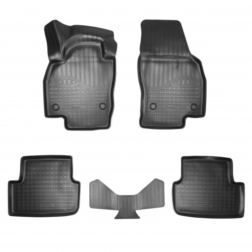 Коврики в салон Volkswagen Polo VI 2020-2023 Лифтбек, полиуретан 3D Norplast, Черный, Арт. NPA11C95423