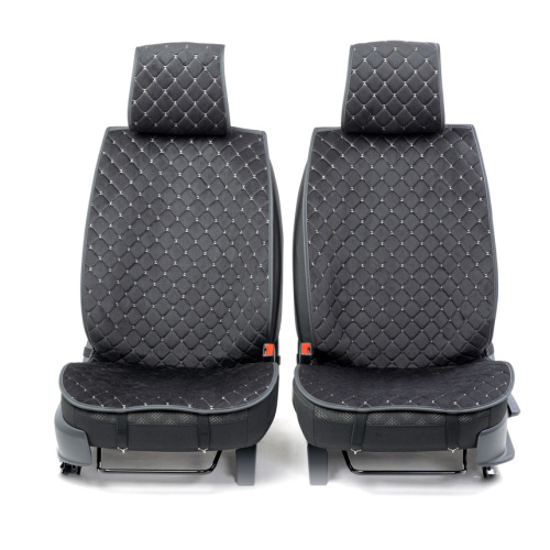 Накидки на передние сиденья CarPerformance, 2 шт. материал алькантара, контрастная прострочка ромб, 