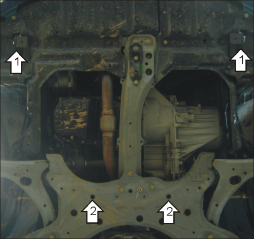 Защита картера двигателя и КПП Geely Emgrand EC7 2009-2016 Седан V-1,5, 1,8 FWD для а/м с 2011 Арт. 04501