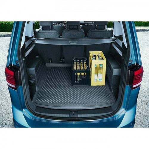 Ковер багажника Volkswagen Touran II 2015-2023 Минивэн, пластик, L.Locker, Чёрный, Арт. 0101120200