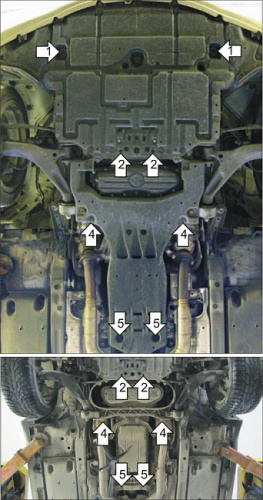 Защита картера двигателя и КПП Lexus IS II 2005-2008 Седан V-2,5 RWD Арт. 15006