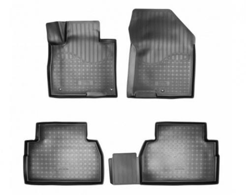 Коврики в салон Hyundai Santa Fe IV (TM) 2018-2021, полиуретан 3D Norplast, Черный, комплект на два ряда Арт. NPA11-C31-530