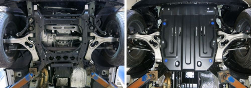 Защита картера двигателя Volkswagen Touareg II 2010-2014 Внедорожник 5 дв. V - 3.0; 3.6 Арт. 111.05824.2