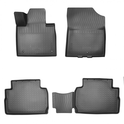 Коврики в салон Hyundai Santa Fe IV (TM) 2020- FL, полиуретан 3D Norplast, Черный, 5 мест Арт. NPA11C31535