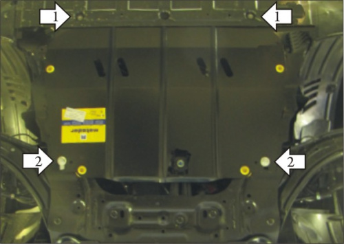 Защита картера двигателя и КПП Nissan Qashqai I (J10) 2006-2010 Внедорожник 5 дв. V-1,6, 2,0 4WD, FWD Арт. 01434