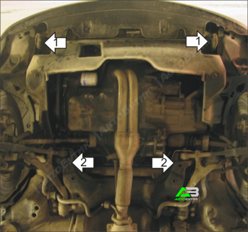 Защита картера двигателя и КПП Motodor для Honda Civic, Сталь 2 мм, арт. 00818