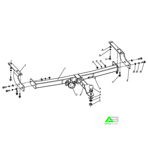 Фаркоп Toyota Highlander (U20) 2003-2007 FL БИЗОН Арт. FA1010E