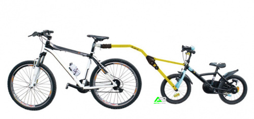 Прицепное устройство детского велосипеда к взрослому Trail Angel желтое