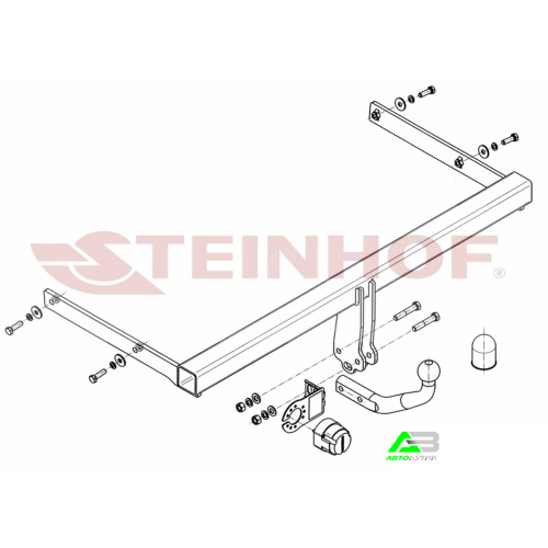 Фаркоп Skoda Superb II 2008-2013 , арт.S348