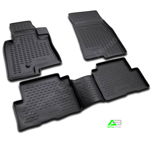 Коврики в салон Mitsubishi Pajero  1999-2002 5 дв., полиуретан Element, Серый, Арт. NLC.35.05.211