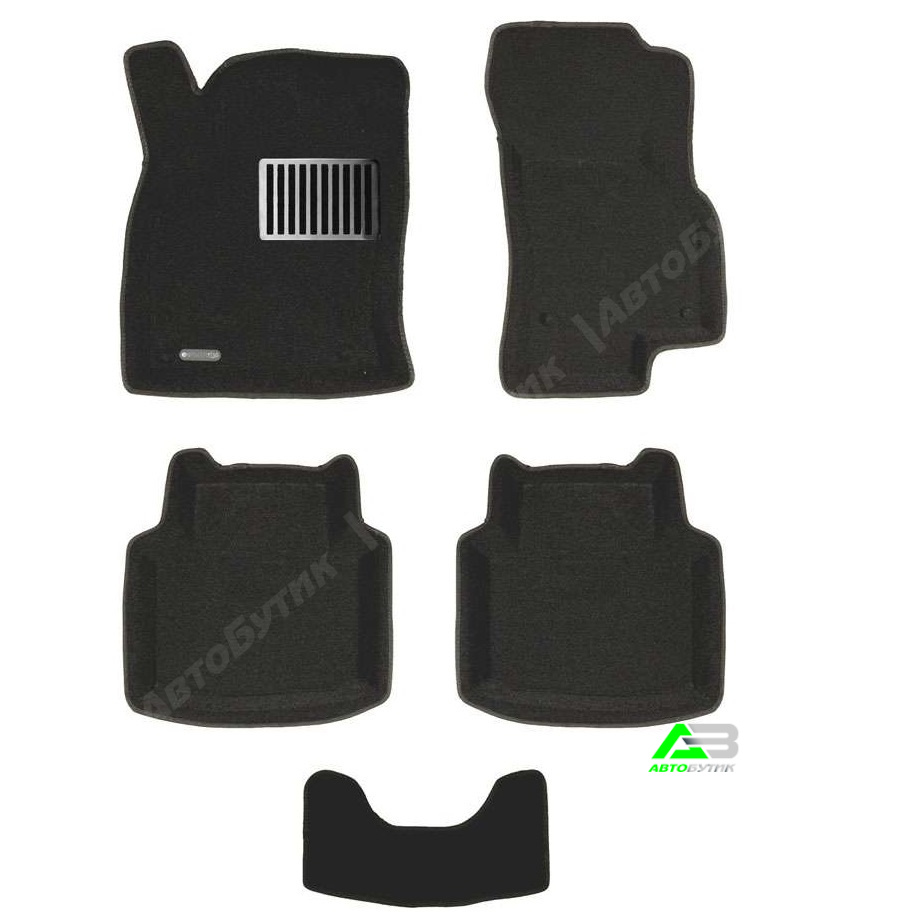 Коврики в салон Skoda Superb (3V3) 2015-2019 Лифтбек, 3D ткань Euromat LUX, Черный, Арт. EM3D-004510