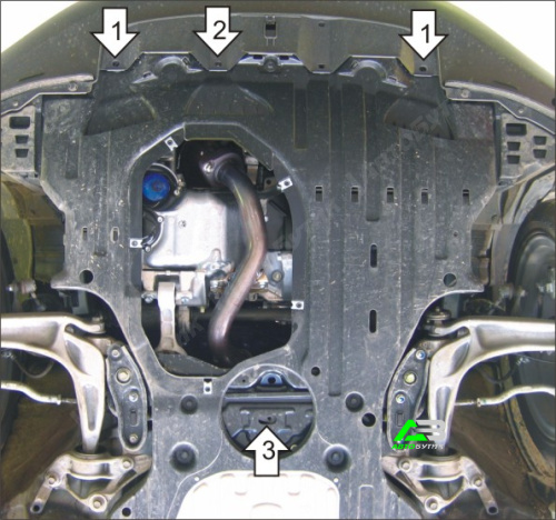 Защита картера двигателя и КПП Motodor для Honda Civic, Сталь 2 мм, арт. 00813