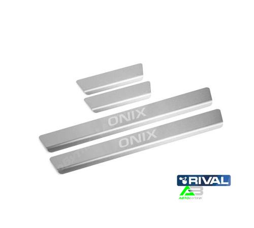 Накладки порогов RIVAL (4 шт.) Chevrolet Onix (2022-)