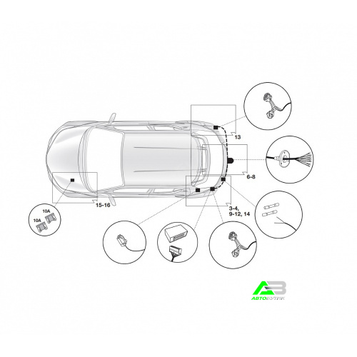 Блок согласования Toyota C-HR I 2016-2019 Универсальный 7pin с отключением парктроника, арт.12250549