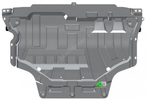 Защита картера двигателя и КПП SHERIFF для Volkswagen Golf, Алюминий 3 мм, арт. 