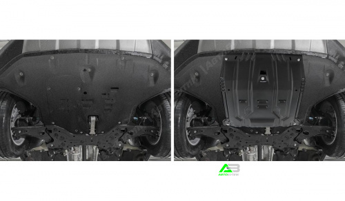 Защита картера двигателя и КПП Rival для Hyundai Santa Fe, Сталь 2 мм, арт. 111.2373.1